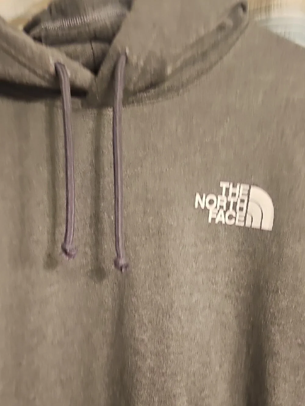 The North Face Heather Gray Hoodie with White Logo